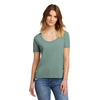 Next Level Women's Stonewash Green Festival Scoop Neck Tee