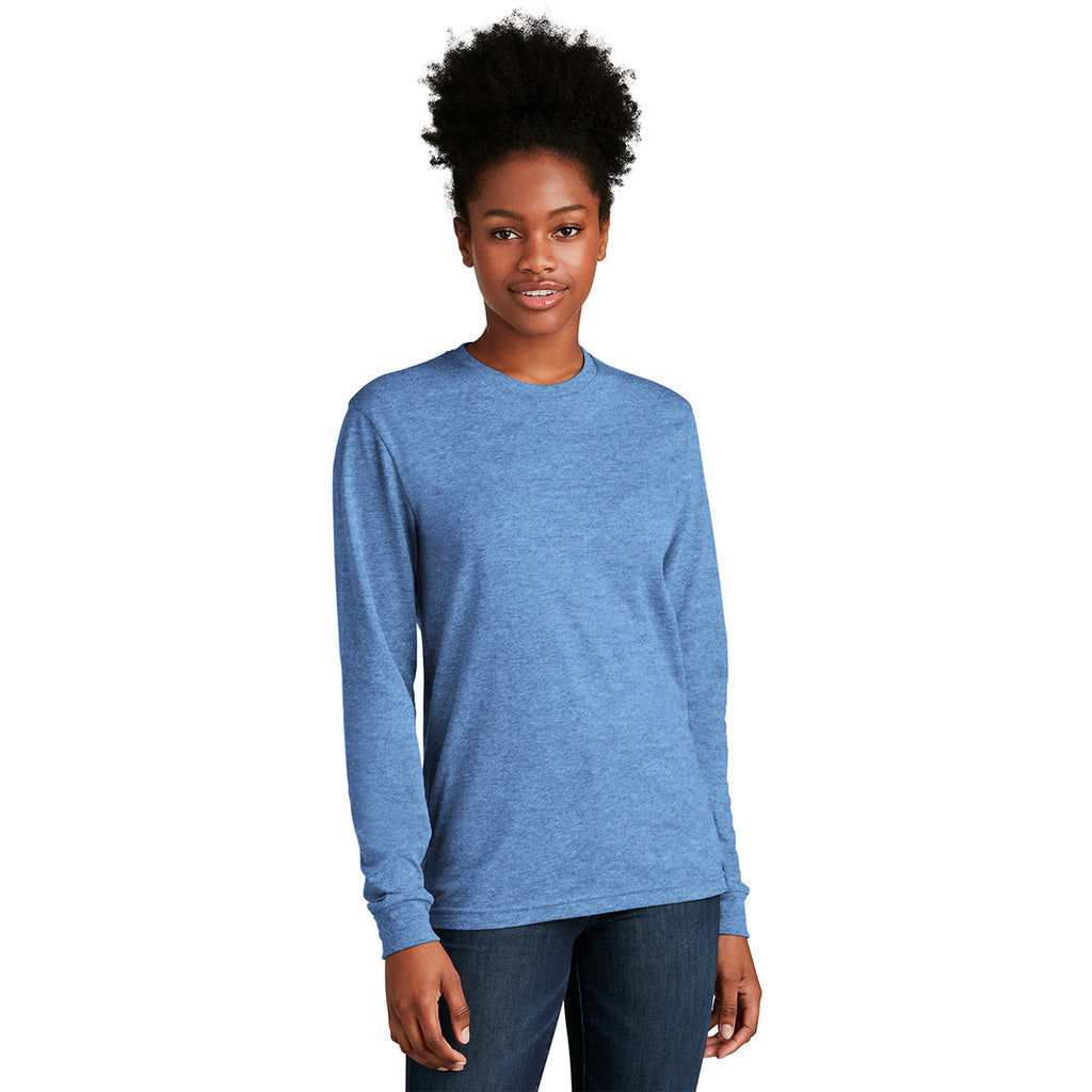 Next Level Apparel Unisex Heather Columbia Blue CVC Long Sleeve Tee