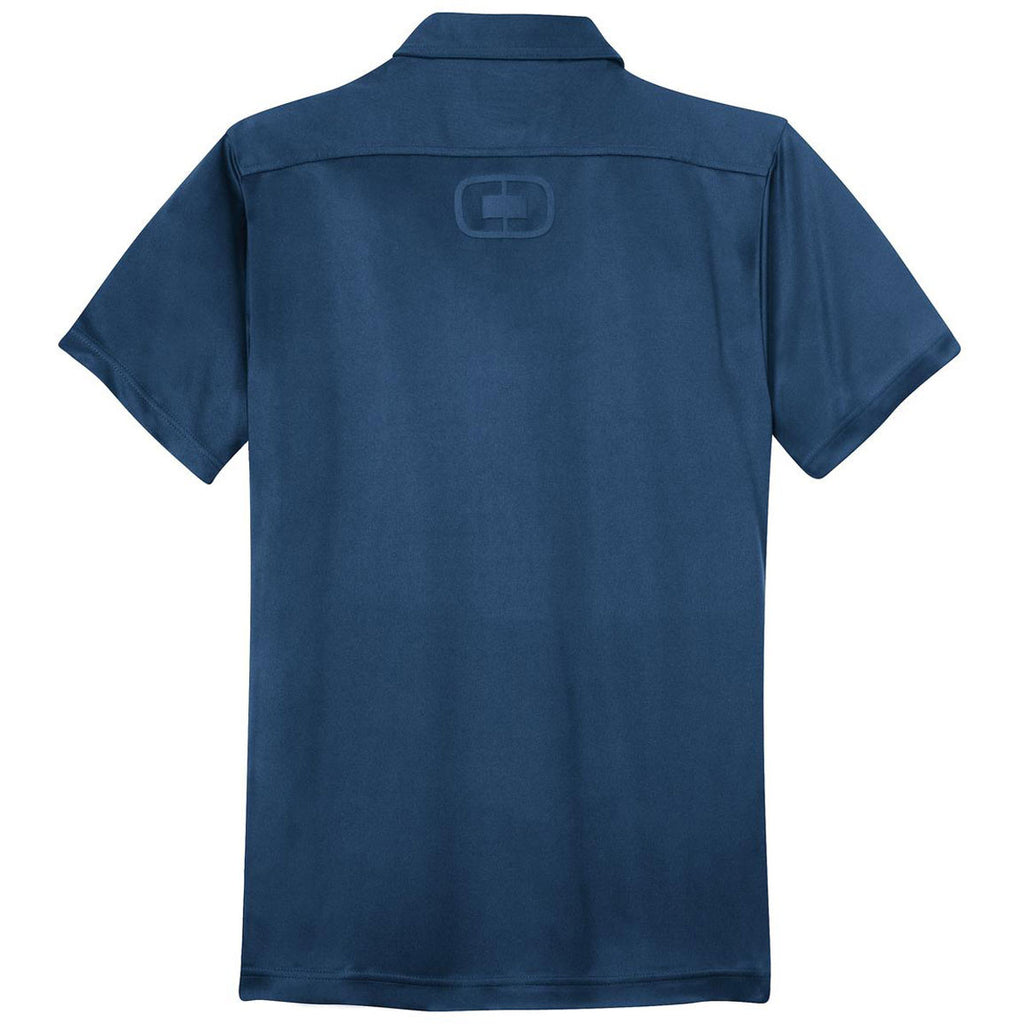 OGIO Men's Blue Indigo Hybrid Polo