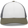 Pacific Headwear White/Light Charcoal/Moss Low-Pro Trucker Cap