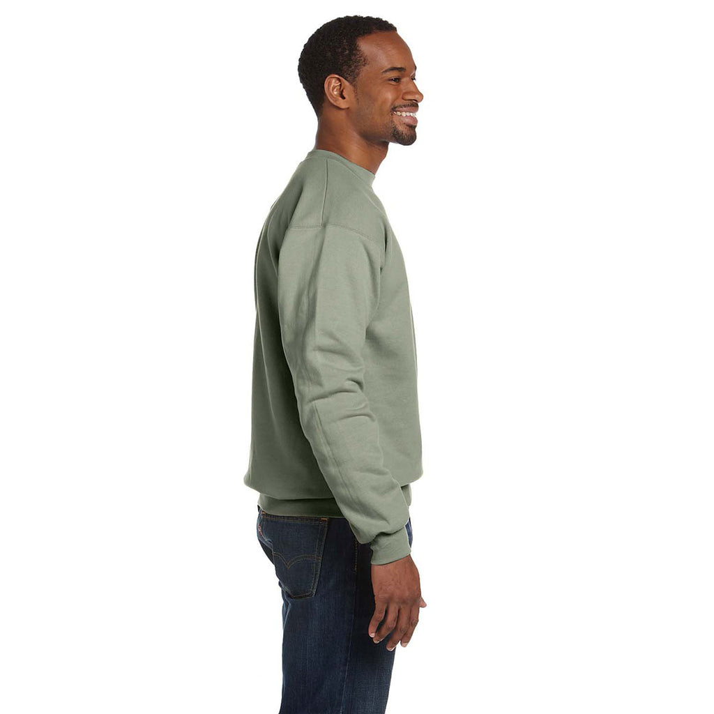 Hanes Unisex Stonewash Green 7.8 oz. EcoSmart 50/50 Fleece Crew