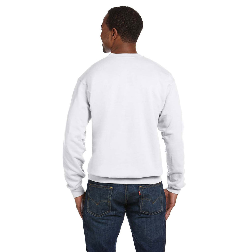 Hanes Unisex White 7.8 oz. EcoSmart 50/50 Fleece Crew