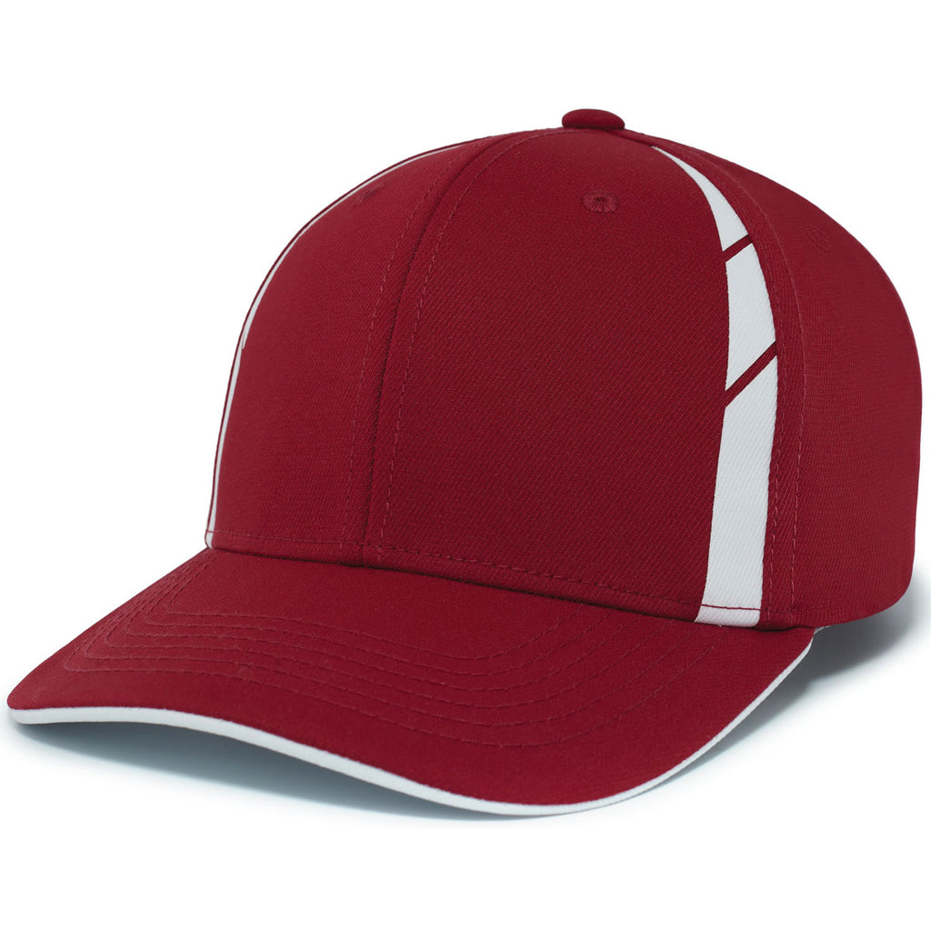 Pacific Headwear Cardinal/White Coolcore Sildline Snapback Cap