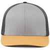 Pacific Headwear Heather Grey/Light Charcoal/Amber Gold Fusion Trucker Cap