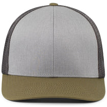 Pacific Headwear Heather Grey/Light Charcoal/Moss Green Fusion Trucker Cap
