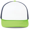 Pacific Headwear White/Navy/Neon Green Foamie Fresh Trucker Cap