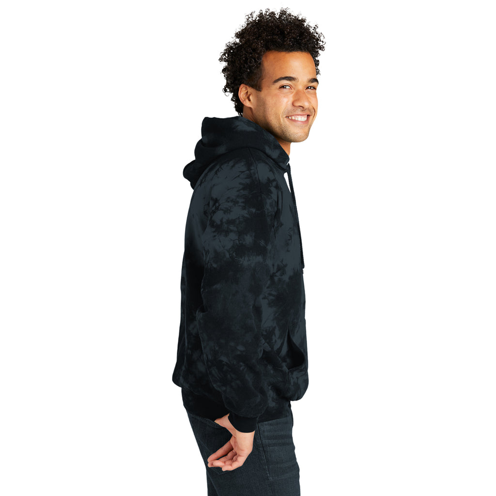 Port & Company Men's Black Crystal Tie-Dye Pullover Hoodie