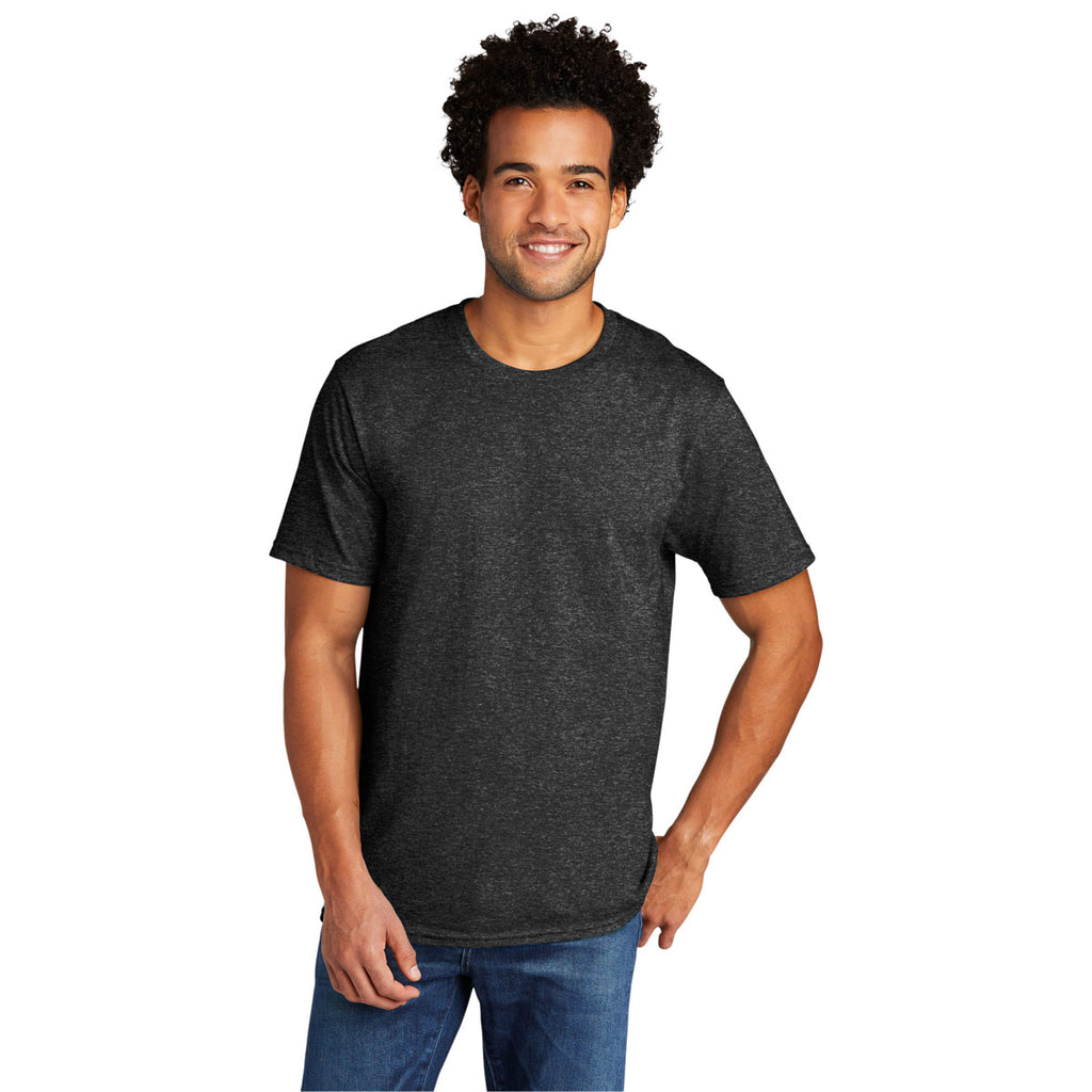 Port & Company Men's Black Heather Tri-Blend Tee