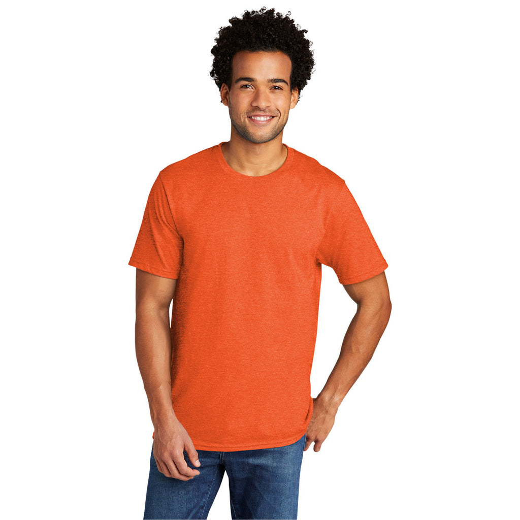 Port & Company Men's Deep Orange Heather Tri-Blend Tee