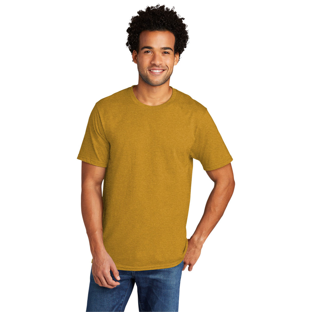 Port & Company Men's Ochre Yellow Heather Tri-Blend Tee