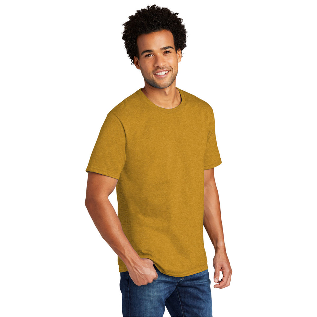 Port & Company Men's Ochre Yellow Heather Tri-Blend Tee