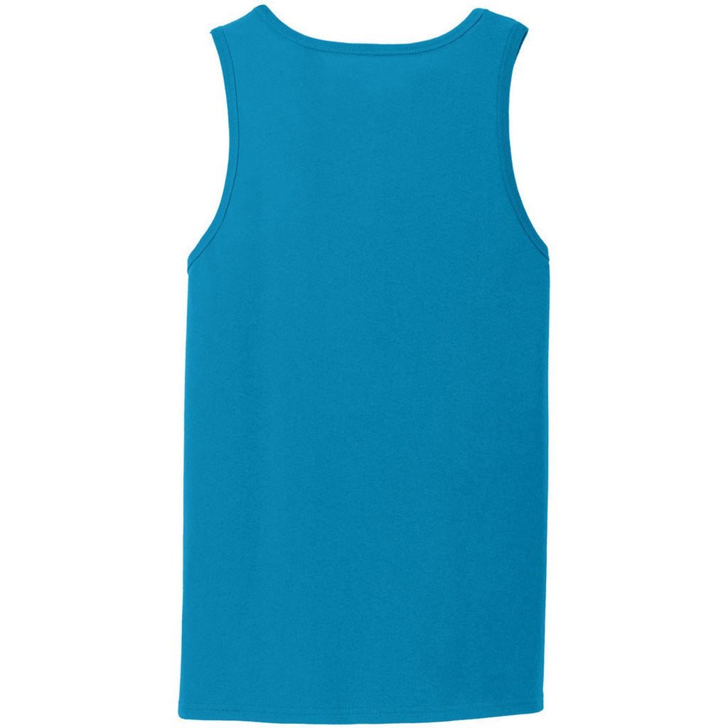 Port & Company Men's Neon Blue Core Cotton Tank Top