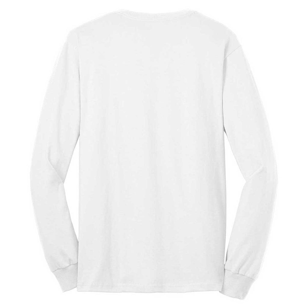 Port & Company Men's White Tall Long Sleeve Core Blend Tee