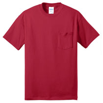 Port & Company Men's Red Core Blend Pocket Tee