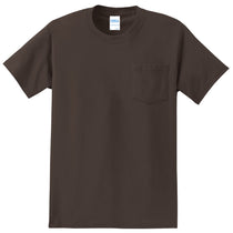 Port & Company Men's Brown Essential Pocket Tee