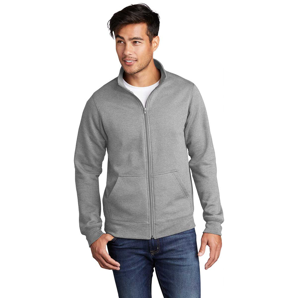 Port & Company Men's Athletic Heather Core Fleece Cadet Full-Zip Sweatshirt