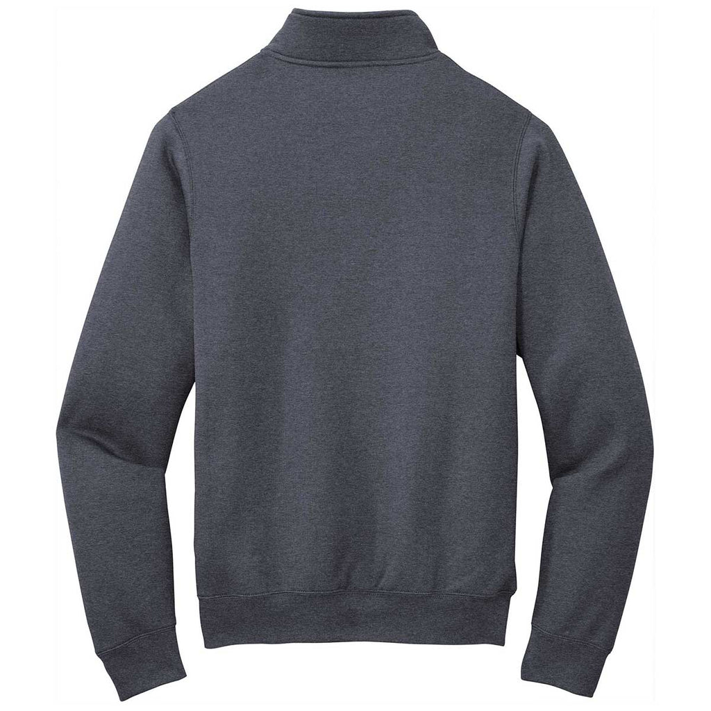 Port & Company Men's Heather Navy Core Fleece 1/4 Zip Pullover Sweatshirt