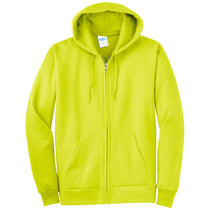 Port & Company Men's Safety Green Essential Fleece Full-Zip Hooded Sweatshirt
