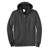 Port & Company Men's Tall Charcoal Essential Fleece Full-Zip Hooded Sweatshirt
