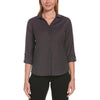 Perry Ellis Women's Caviar Black Heathered Woven Shirt