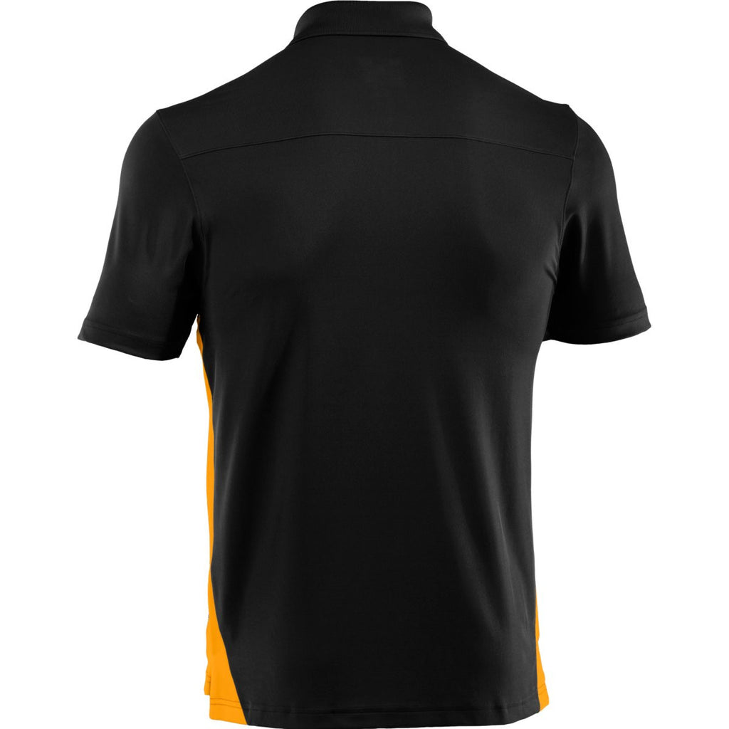 Under Armour Men's Black/Steeltown Gold Colorblock Polo