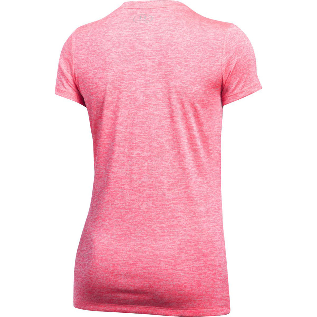 Under Armour Women's Pink Shock UA Tech Twist V-Neck