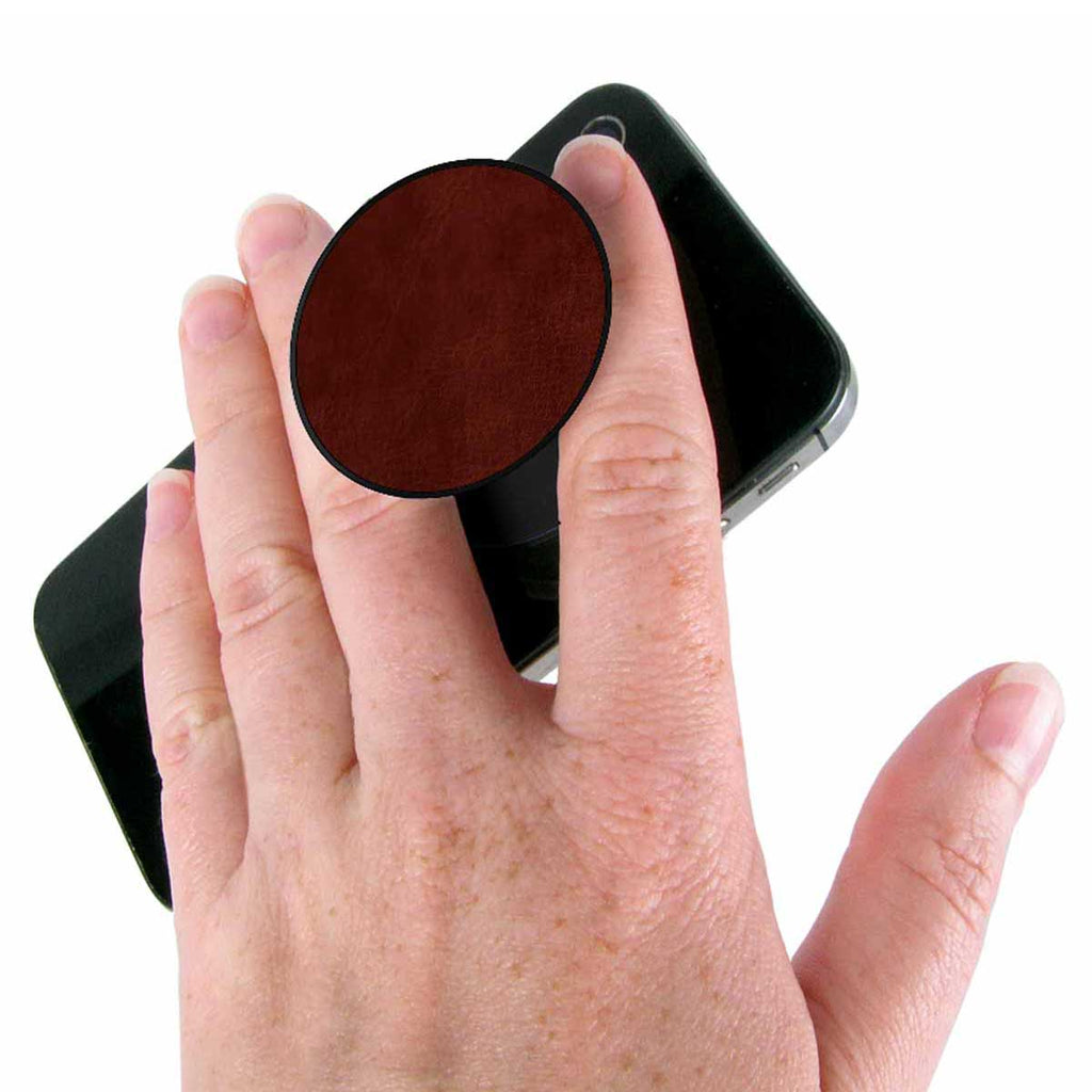 PopSockets Brown Vegan Leather Grip Phone Holder with Mount