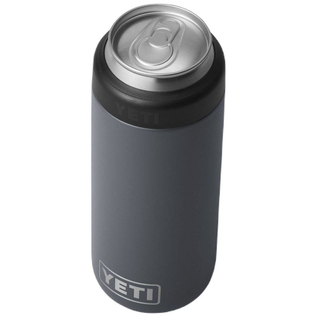 YETI Charcoal Rambler 12 oz Colster Slim Can Cooler