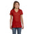 Hanes Women's Deep Red 4.5 oz. 100% Ringspun Cotton nano-T V-Neck T-Shirt