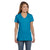 Hanes Women's Teal 4.5 oz. 100% Ringspun Cotton nano-T V-Neck T-Shirt