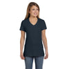 Hanes Women's Vintage Black 4.5 oz. 100% Ringspun Cotton nano-T V-Neck T-Shirt