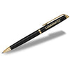 Waterman Black Lacquer Gold Trim Hemisphere Ballpoint Pen with Blue Ink