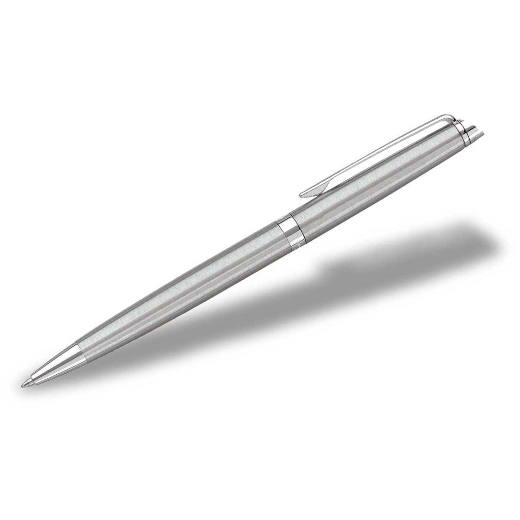 Waterman Stainless Steel Chrome Trim Hemisphere Ballpoint Pen with Blue Ink