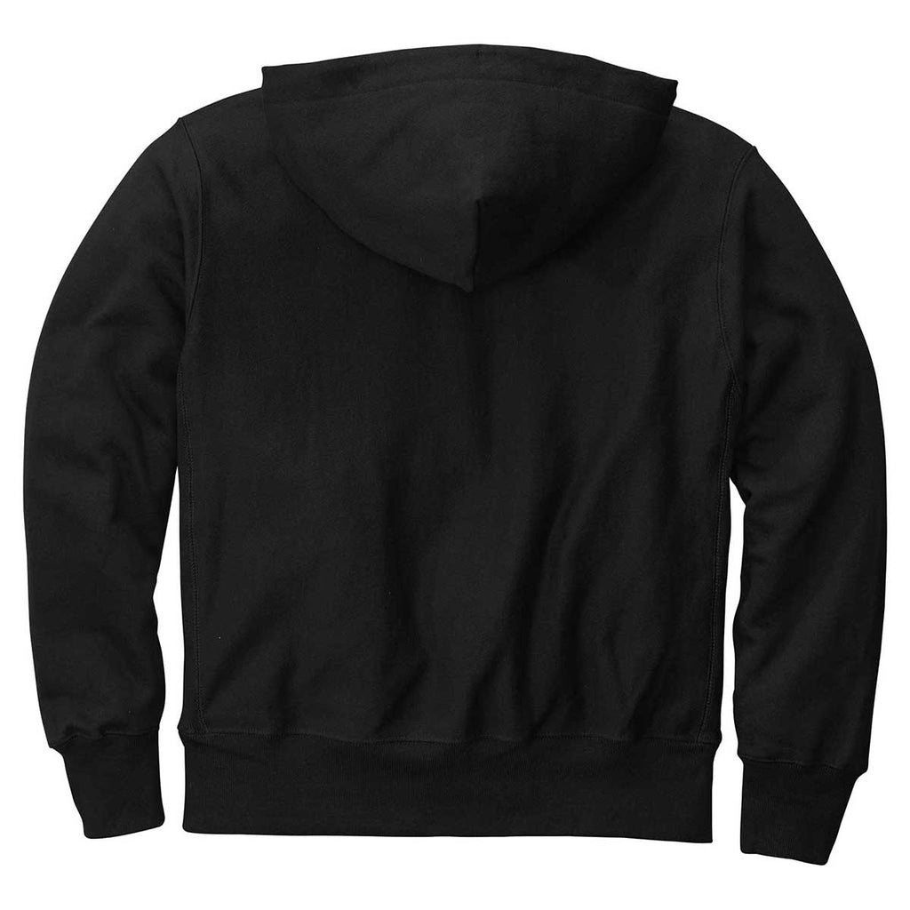 Champion Men's Black Reverse Weave Hooded Sweatshirt