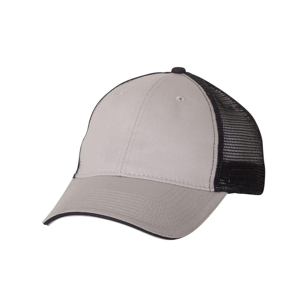 Valucap Grey/Navy Sandwich Trucker Cap