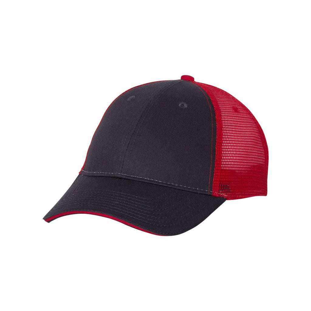 Valucap Navy/Red Sandwich Trucker Cap