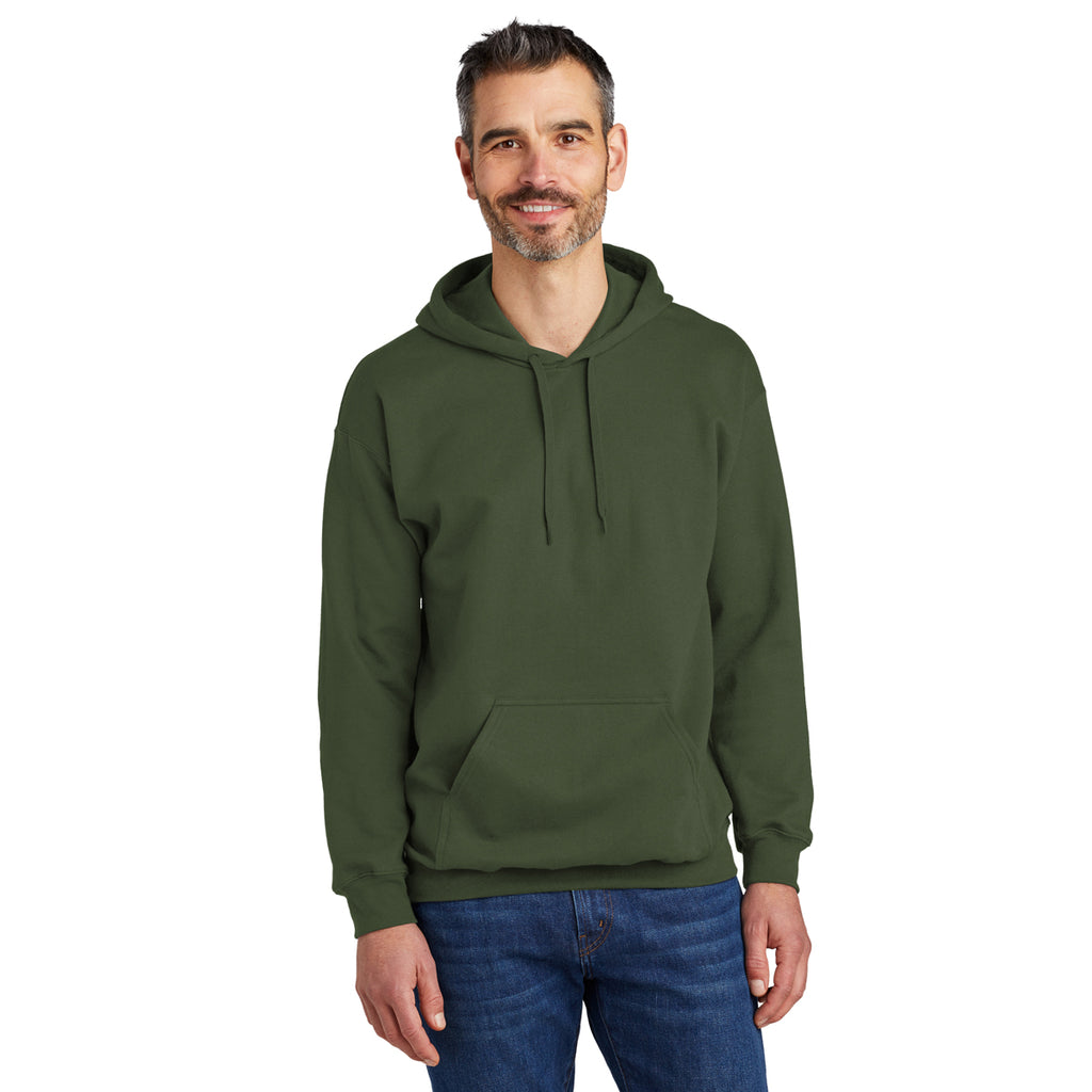 Gildan Men's Military Green Softstyle Pullover Hooded Sweatshirt