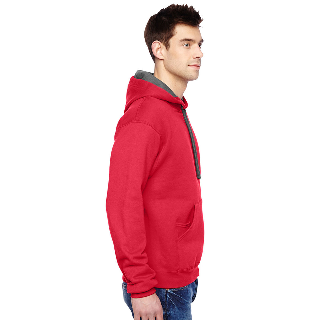 Fruit of the Loom Men's Fiery Red 7.2 oz. SofSpun Hooded Sweatshirt