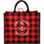 Bullet Red Buffalo Plaid Printed Jute Tote