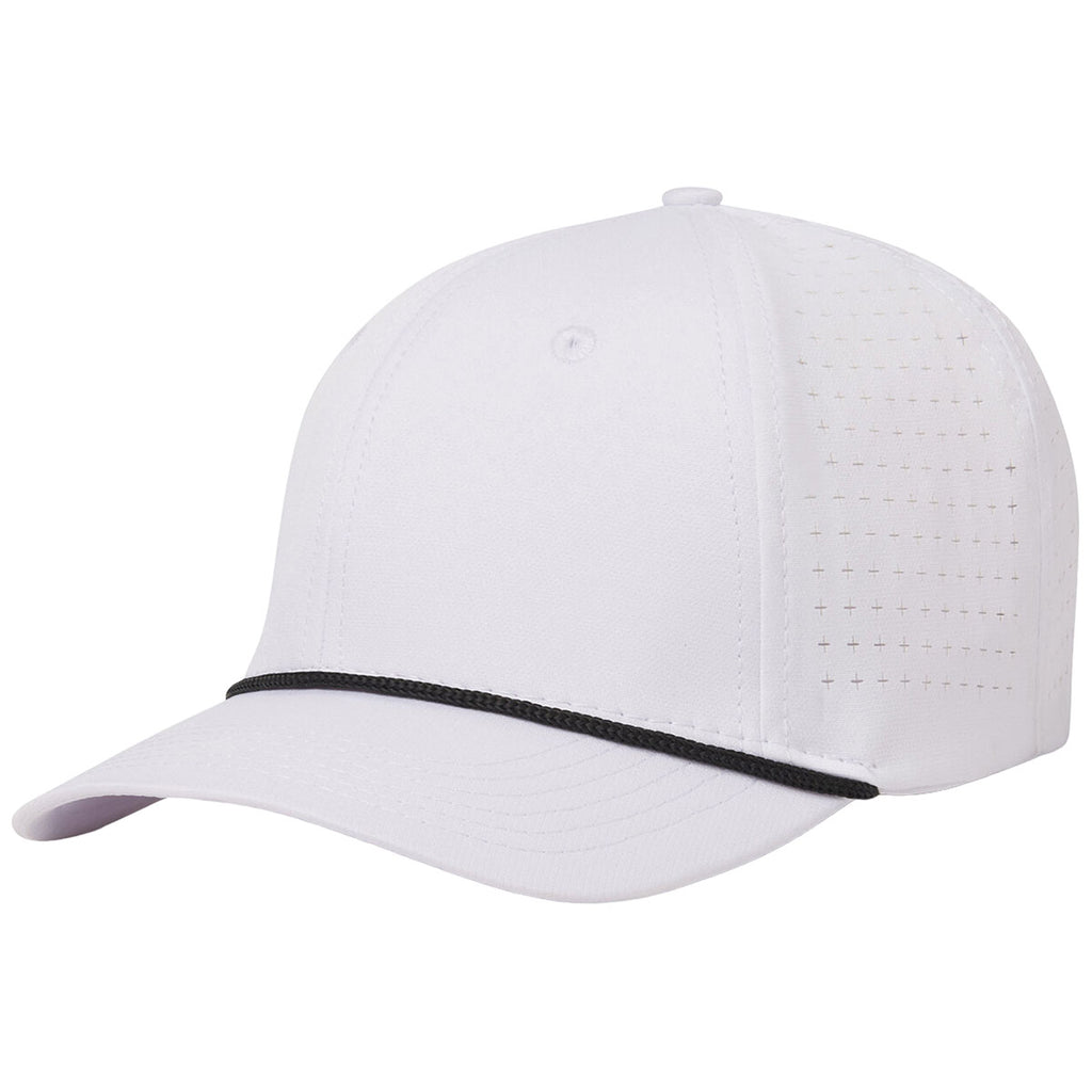 UNRL White/Black Mid-Pro Vented Rope Snapback