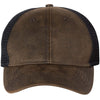 Sportsman Brown/Black Faux Waxy Trucker Cap