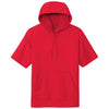 Sport-Tek Men's Deep Red Sport-Wick Fleece Short Sleeve Pullover Hoodie