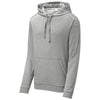 Sport-Tek Men's Light Grey Heather PosiCharge Tri-Blend Wicking Fleece Hooded Pullover