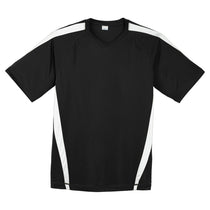 Sport-Tek Men's Black/White Colorblock PosiCharge Competitor Tee