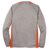 Sport-Tek Men's Vintage Heather/ Deep Orange Long Sleeve Heather Colorblock Contender Tee