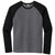 Sport-Tek Men's Black Triad Solid/Dark Grey Heather PosiCharge Long Sleeve Tri-Blend Wicking Raglan Tee