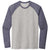 Sport-Tek Men's True Navy Heather/Light Grey Heather PosiCharge Long Sleeve Tri-Blend Wicking Raglan Tee