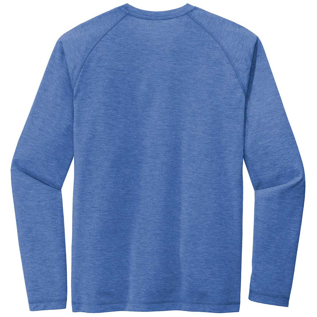 Sport-Tek Men's True Royal Heather PosiCharge Long Sleeve Tri-Blend Wicking Raglan Tee