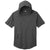 Sport-Tek Men's Dark Grey Heather Posicharge Tri-Blend Wicking Short Sleeve Hoodie