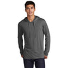 Sport-Tek Men's Dark Grey Heather Posicharge Tri-Blend Wicking Long Sleeve Hoodie